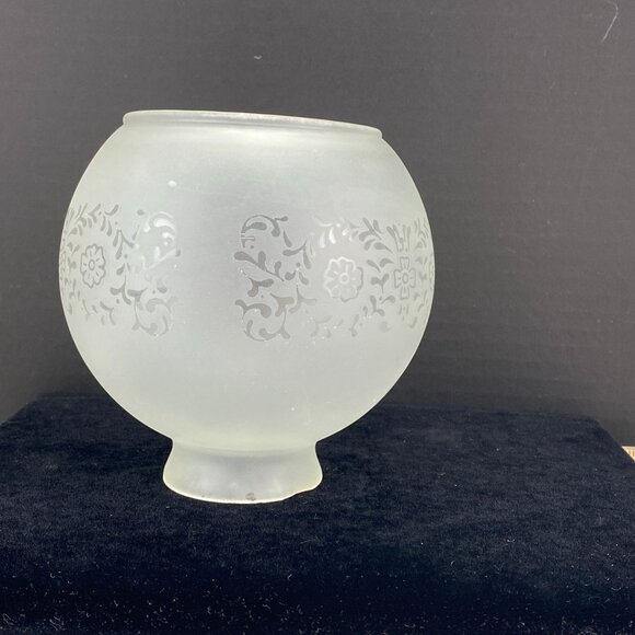 Frosted Glass Floral Design Lamp Shade Replacement Globe - Picture 2 of 9
